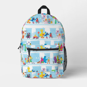 Sesame Pals wandelen langs Sesame Street-patroon Bedrukte Rugzak