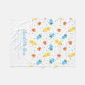 Sesame Pals White Polka Dot Geboorte Statistieken Fleece Deken (Voorkant (Horizontaal))