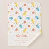 Sesame Pals White Polka Dot Geboorte Statistieken Sherpa Deken (Voorkant)