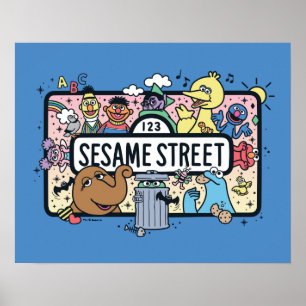 Sesame Sesame Sesame Pals Doodle Bord Poster