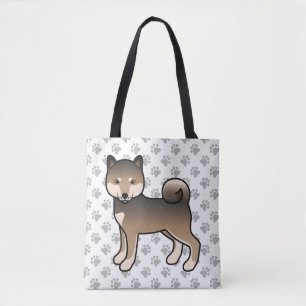 Sesame Shiba Inu Schattige Cartoon Hond & Pootjes Draagtas