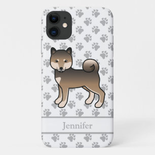 Sesame Shiba Inu Schattige Cartoonhond & Naam iPhone 11 Hoesje