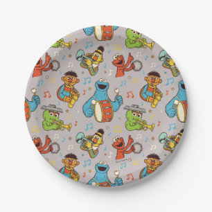 Sesame Street Band Gray Pattern Papieren Bordje