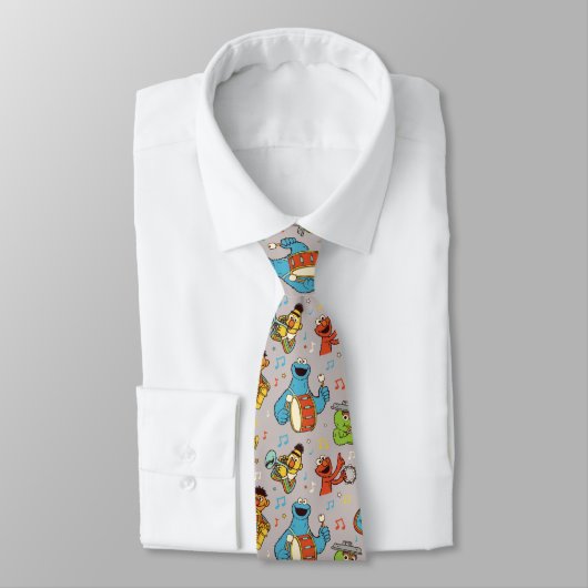 Sesame Street Band Gray Pattern Stropdas (Gebonden)