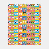 Sesame Street Character Eyes Pattern Fleece Deken (Voorkant)