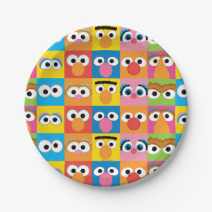 Sesame Street Character Eyes Pattern Papieren Bordje
