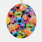 Sesame Street Character Faces Pattern Keramisch Ornament (Links)