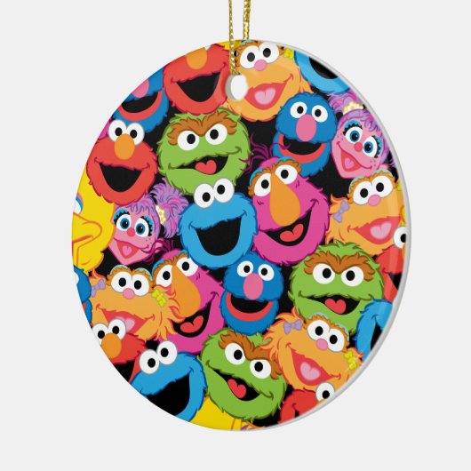 Sesame Street Character Faces Pattern Keramisch Ornament (Links)