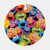 Sesame Street Character Faces Pattern Metalen Ornament (Voorkant)