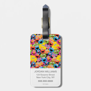 Sesame Street Character Facter Pattern Bagagelabel