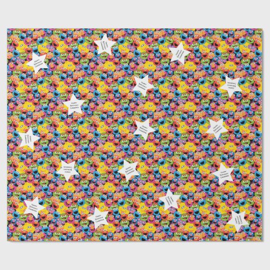 Sesame Street Character Facter Pattern Cadeaupapier (Vlak)