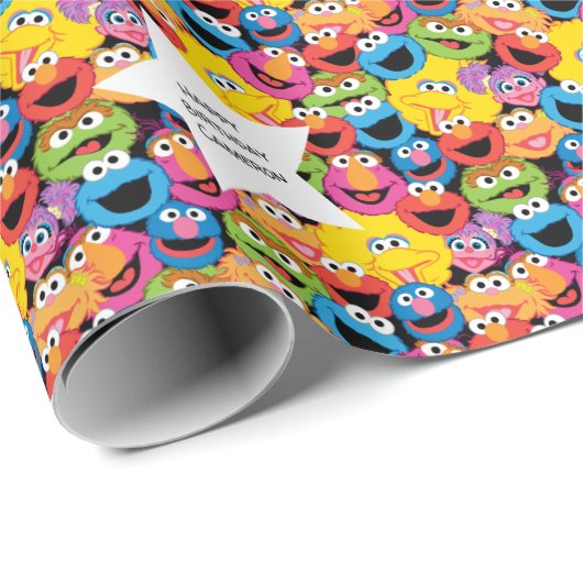 Sesame Street Character Facter Pattern Cadeaupapier (Rol Hoek)