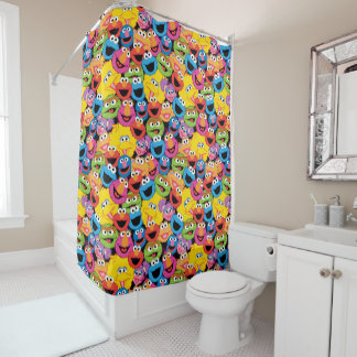 Sesame Street Character Facter Pattern Douchegordijn