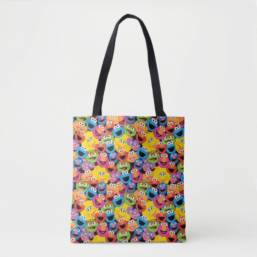 Sesame Street Character Facter Pattern Tote Bag (Voorkant)