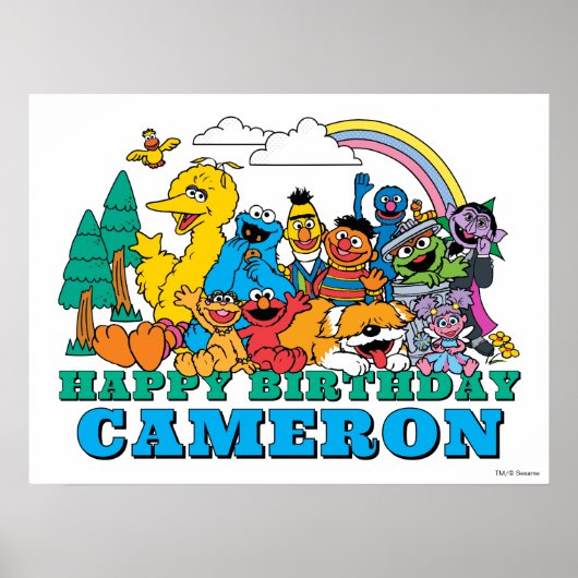 Sesame Street Characters Birthday Poster (Devant)