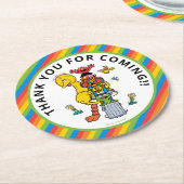 Sesame Street Characters & Street Sign Round Paper Ronde Kartonnen Onderzetter (Gebogen)