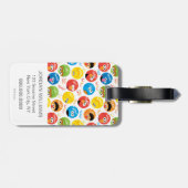 Sesame Street Circle Character Pattern Bagagelabel (Achterkant horizontaal)