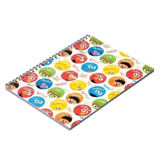 Sesame Street Circle Character Pattern Notitieboek (Linkerzijde)