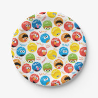 Sesame Street Circle Character Pattern
