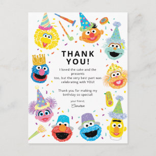 Sesame Street Confetti Gelukkige Verjaardag Briefkaart