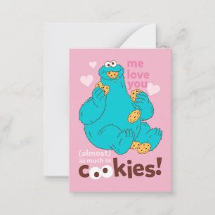 Sesame Street   Cookie Monster Ik Hou Van Jou Notitiekaartje