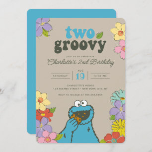 Sesame Street Cookie Monster   Twee Groovy Birthda Kaart