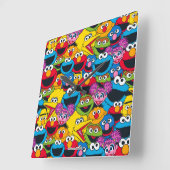 Sesame Street Crew Patroon Vierkante Klok (Hoek)