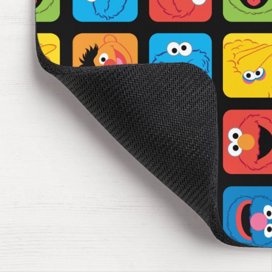 Sesame Street Cubed Faces Pattern Muismat (Hoek)