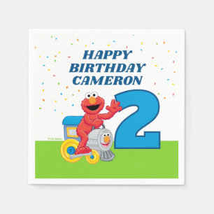 Sesame Street Elmo Chugga Chugga Twee Twee Verjaar Servet