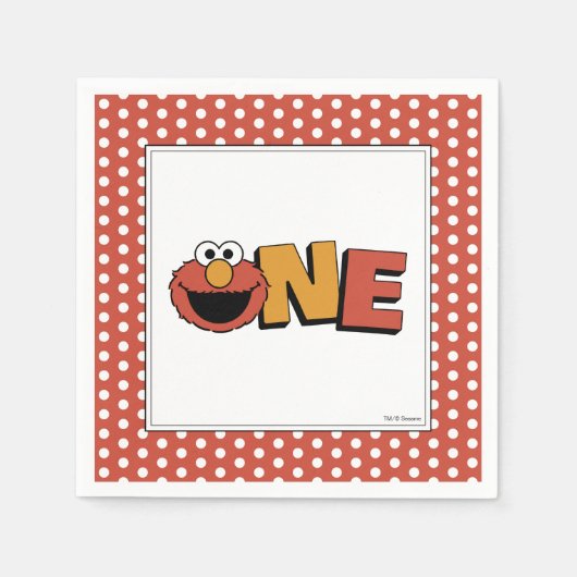 Sesame Street | Elmo - First Birthday Napkins Servet (Voorkant)