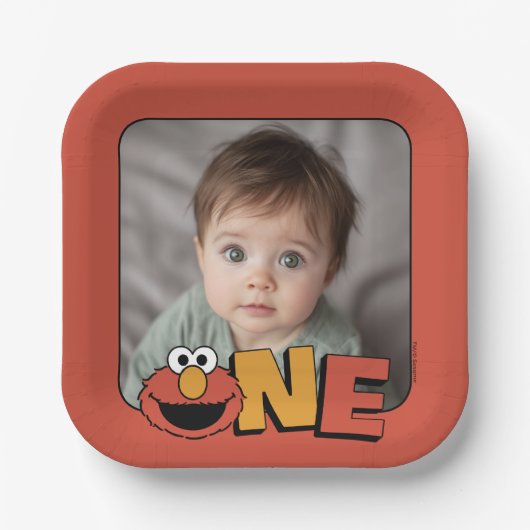 Sesame Street | Elmo - First Birthday Paper Plates Papieren Bordje (Voorkant)