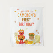 Sesame Street - Elmo | Pumpkin First Birthday Wandkleed (Voorkant)