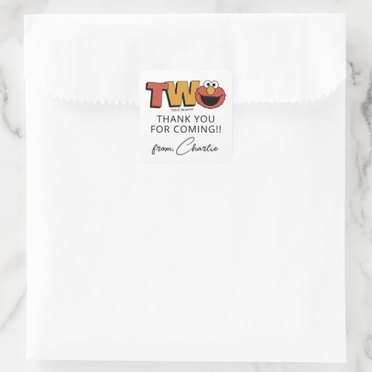 Sesame Street | Elmo - Second Birthday Thank You S Vierkante Sticker (Tas)