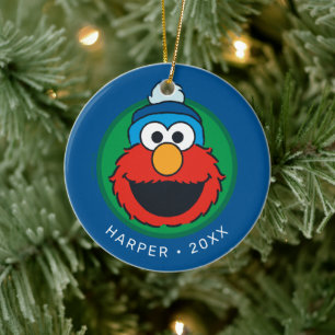 Sesame Street Elmo Winter Elmo Muts Keramisch Ornament