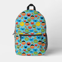Sesame Street Gezichtenpatroon op Blauw