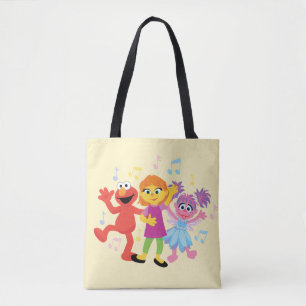 Sesame Street het Dansen Julia, Elmo & Abby Tote Bag