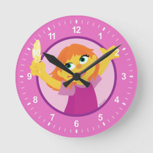 Sesame Street   Julia Holding Feather Ronde Klok