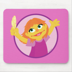 Sesame Street Julia houdt een veer vast Muismat