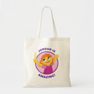 Sesame Street Julia houdt een veer vast Tote Bag