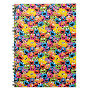 Sesame Street Karakter Gezichten Patroon Notitieboek