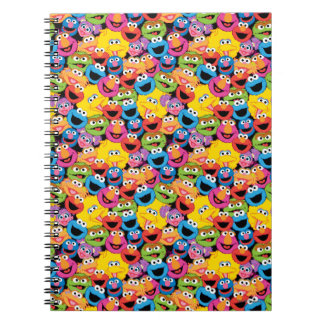 Sesame Street Karakter Gezichten Patroon Notitieboek