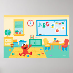 Sesame Street Klaslokaalscène Poster
