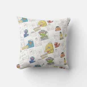 Sesame Street Klassiek Comic Pattern Kussen