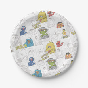Sesame Street Klassiek Comic Pattern Papieren Bordje