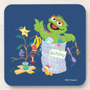 Sesame Street Oscar - Kerstboom Bier Onderzetter