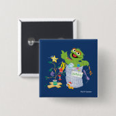 Sesame Street | Oscar - Kerstboom Vierkante Button 5,1 Cm (Voorkant /achterkant)