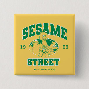 Sesame Street Oud 1969 Vierkante Button 5,1 Cm