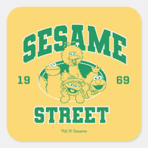 Sesame Street   Oud 1969 Vierkante Sticker