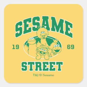 Sesame Street   Oud 1969 Vierkante Sticker