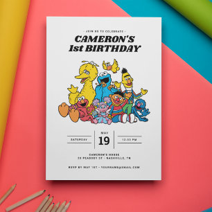 Sesame Street Pals 1er anniversaire Invitation